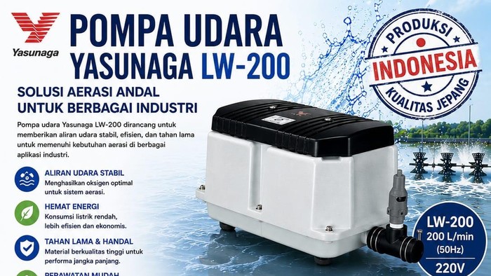 Pompa Udara Yasunaga Dukung Peningkatan Kualitas Air IPAL pada Program MBG dan Sekolah Rakyat